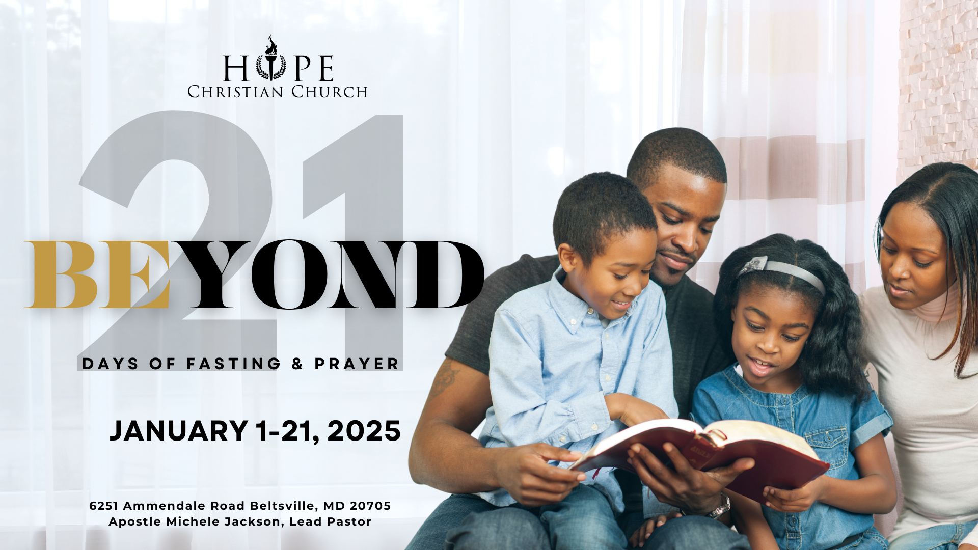 Beyond Prayer & Fasting

January 1 - 21, 2025
